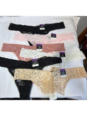 NWT Pair of 6 INC International Concept Womens Lace Thong Panty Underwear XXL